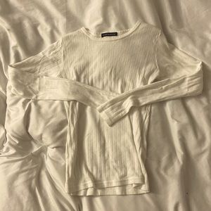 -white eyelet brandy long sleeve top